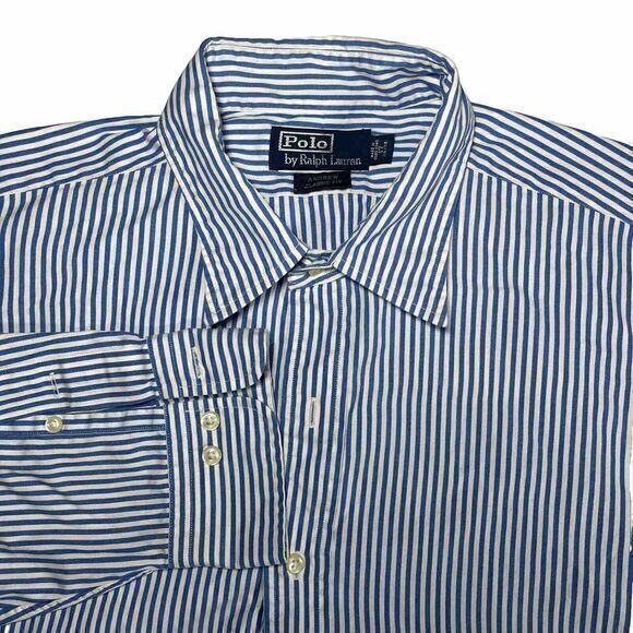 Lauren Ralph Lauren Other - Ralph Lauren Men's Cotton Blue White Striped Long Sleeve Button Down Shirt